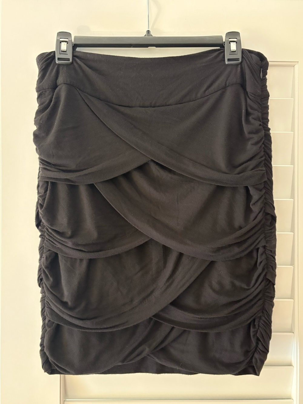 leifsdottir Black Ruched Layered Mini Skirt